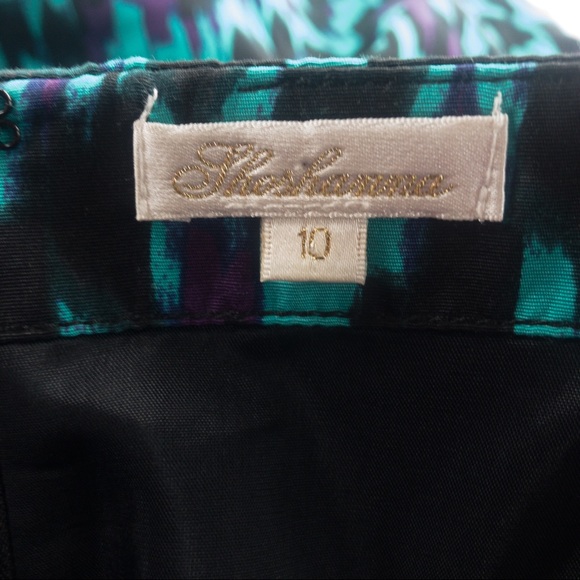 SHOSHANNA Strapless Green/Purple/Black Dress Women Size 10 - Picture 6 of 17